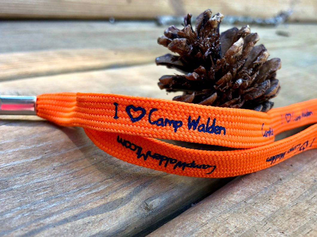 Lanyard _  I (Heart) Camp Walden, Fluor. Orange