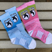 Load image into Gallery viewer, Walden Crew Socks_Pink w/ Green Accent
