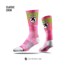 Load image into Gallery viewer, Walden Crew Socks_Pink w/ Green Accent
